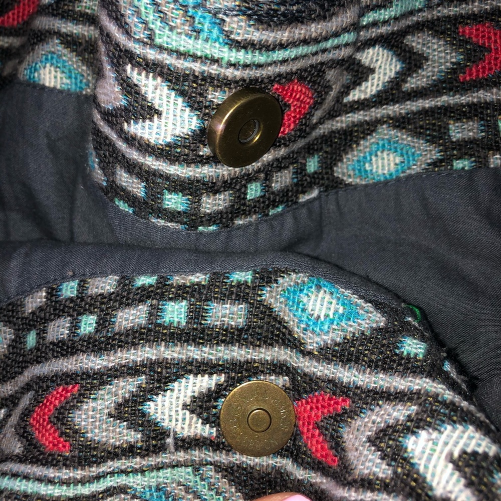 American Eagle Aztec Pattern Tote Weekend Bag Blu… - image 5